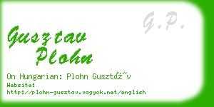 gusztav plohn business card